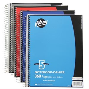 CAHIER LIGNÉ - HILROY - 5 SUJETS - 360 PAGES