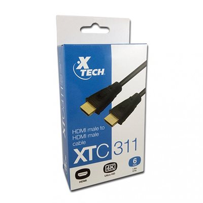 CÂBLE HDMI "XTC311" MÂLE / MÂLE 6' - XTECH - NOIR