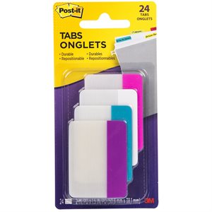 PQT 24 ONGLETS CLASSEMENT PASTELS - POST-IT - 5,08CM x 3,8CM